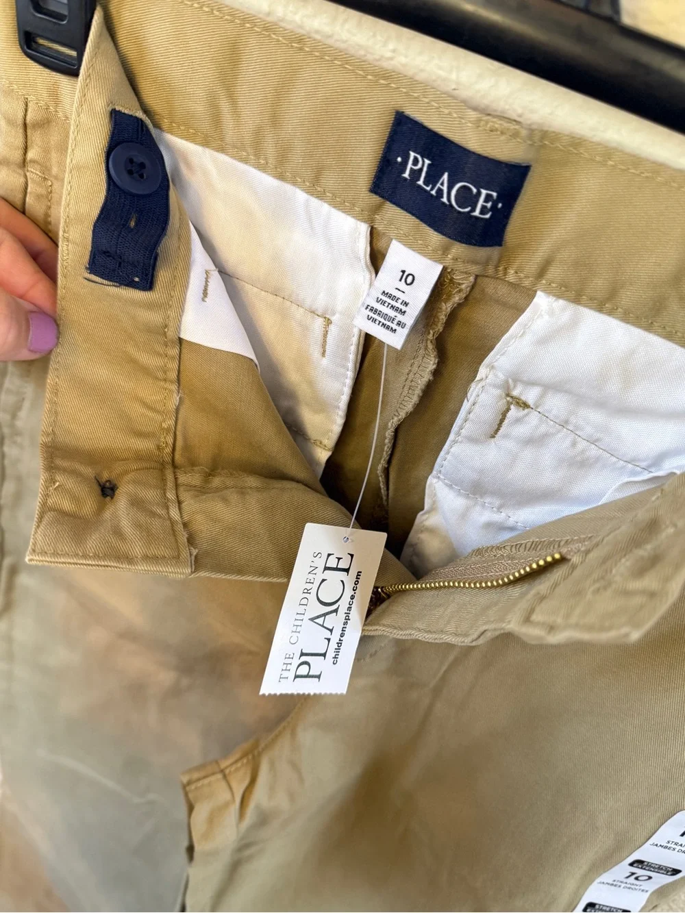 Boys Straight Stretch Uniform Pants in Khaki — The Children’s Place, Size 10
